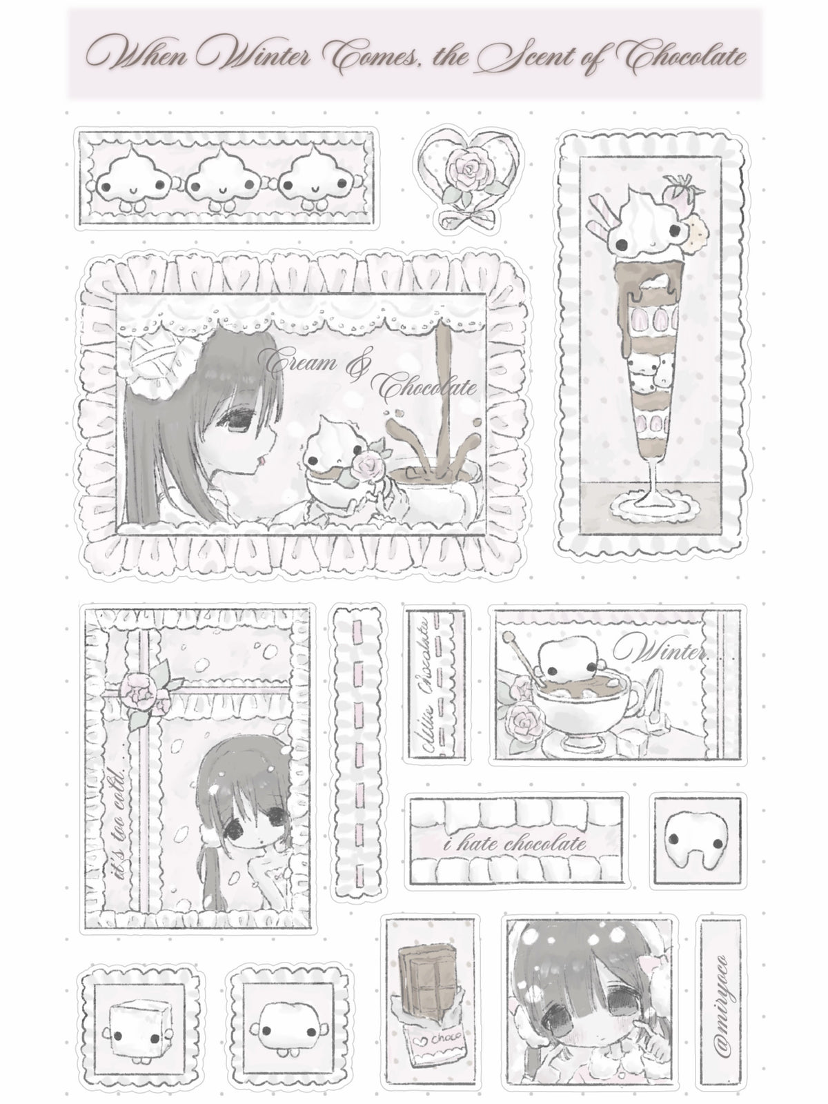 [Miryoco] Cream Chocolate Sticker