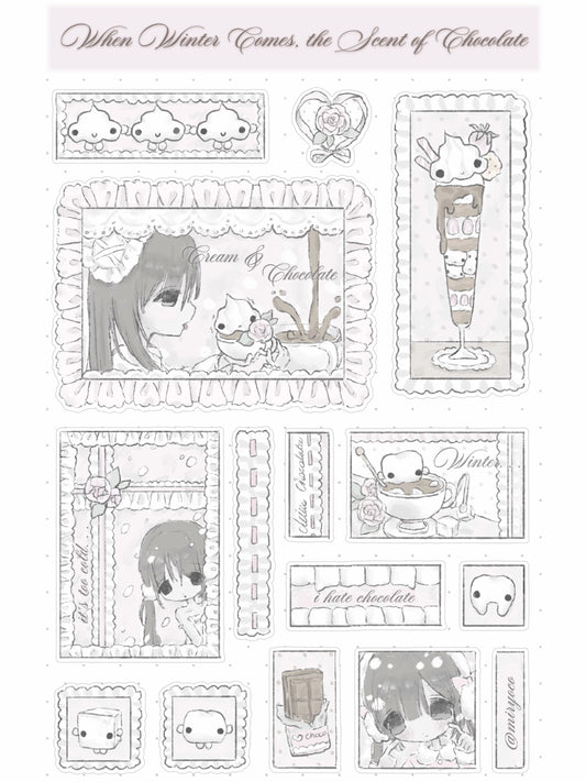 [Miryoco] Cream Chocolate Sticker
