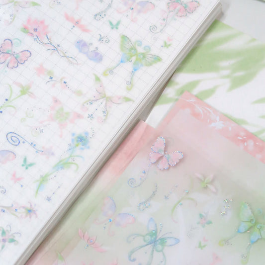 [Pearly Button] Silken Butterfly Sticker