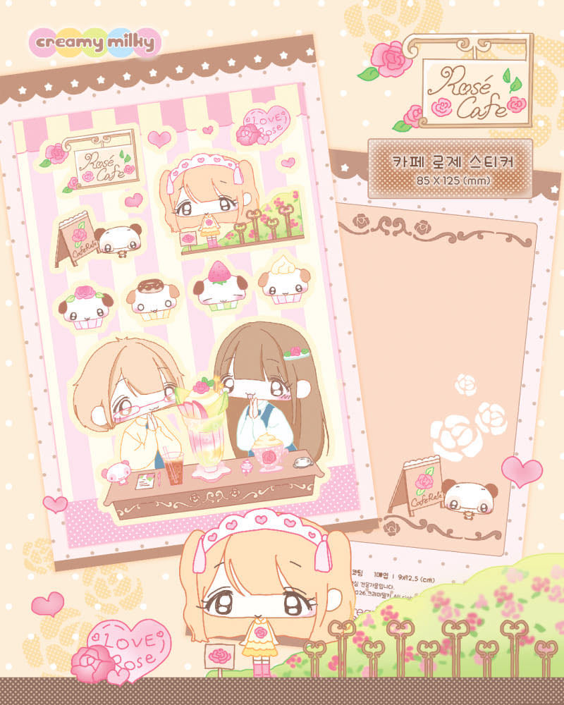 [Creamy Milky] Rose Cafe Sticker