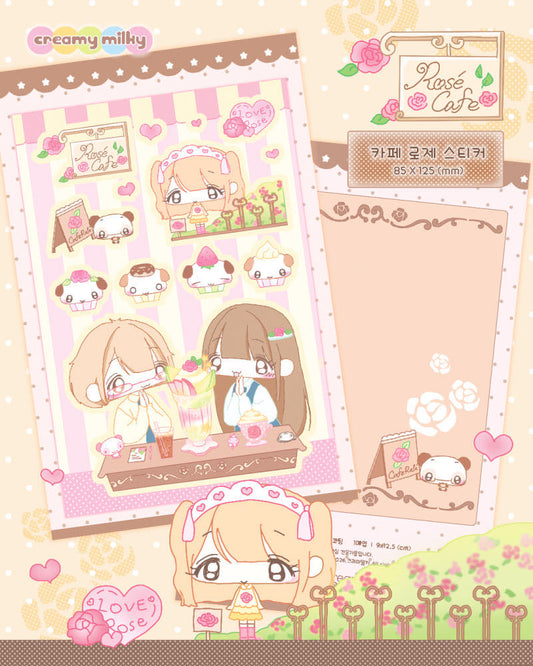 Creamy Milky Rose Cafe Sticker