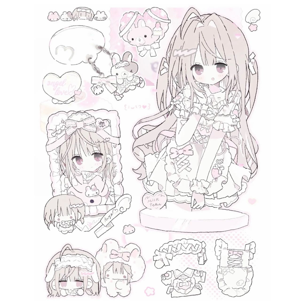 [Six9w] Cream Girl Sticker