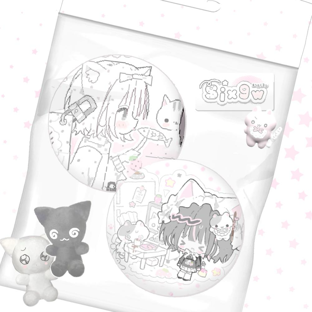 Six9w Ribbon Sugar Pin Button Set