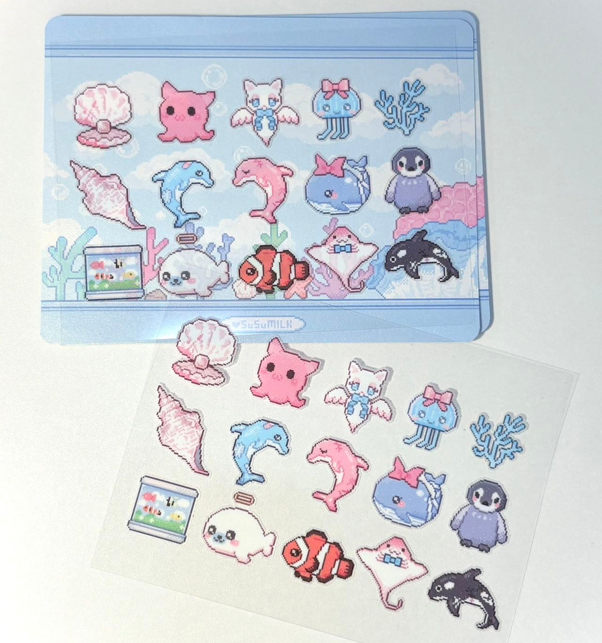 [Ribbon Honey] Pixel Fish Tank Sticker