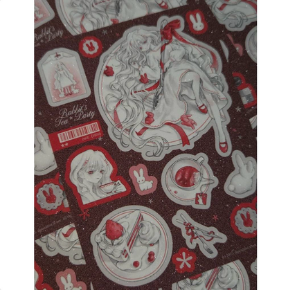 Dawnitive Wave Rabbit's Tea Party Red Sticker