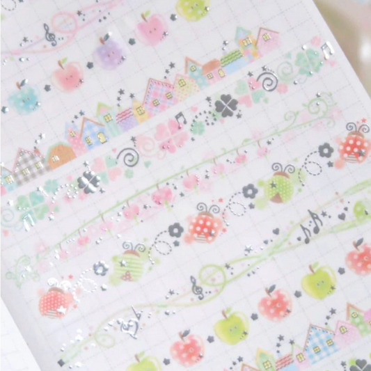 [Pearly Button] Breeze Silver Line Kiss Cut Tape