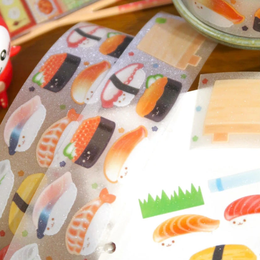Pearly Button Kawaii Sushi Kiss Cut Tape