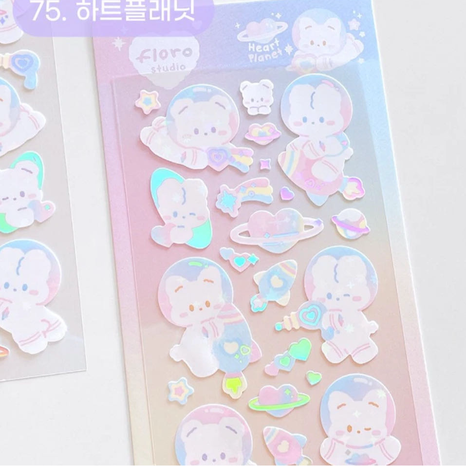 Floro Studio Heart Planet Deco Sticker