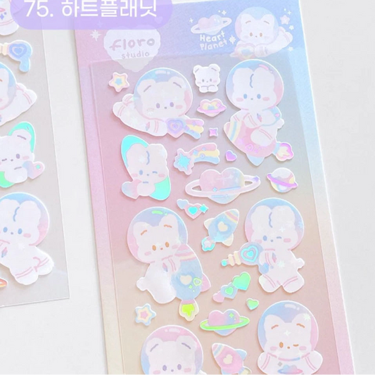 Floro Studio Heart Planet Deco Sticker