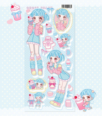 Ghost Peach Pink Soda Cream Sticker