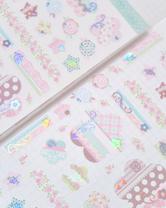 Pearly Button Blooming Garden Shapes Sticker