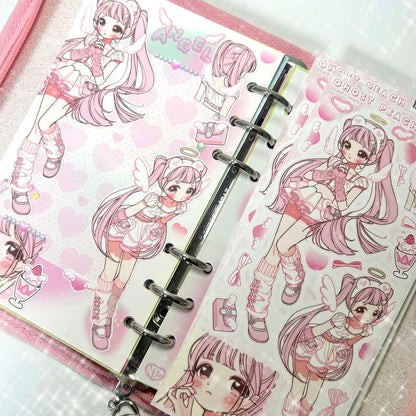 Ghost Peach Angel Girl Sticker