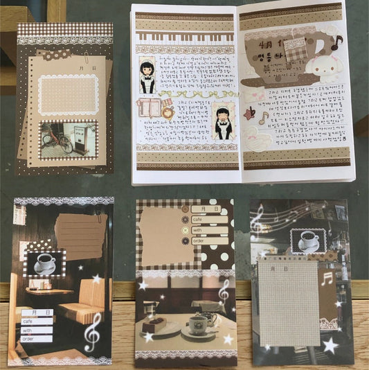 [Lovers Pick Me] Coffee Shop Memo Sticker Pack - Vintage