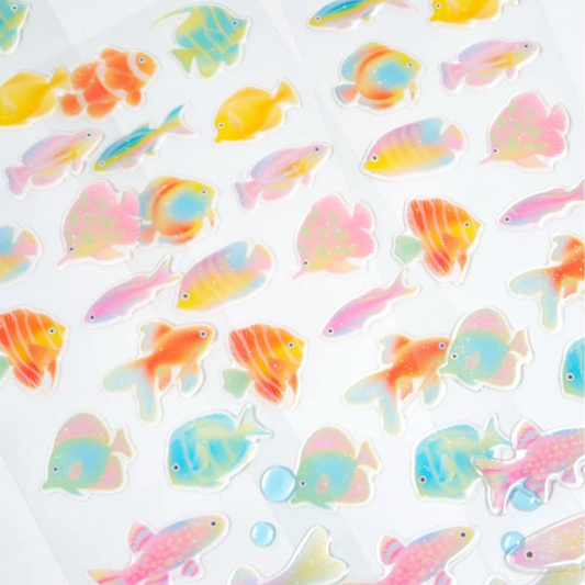 Pearly Button Tropieal Fish Sticker