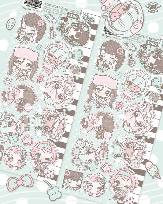 [Seolkee] Dot Mint Girl Mini Sticker