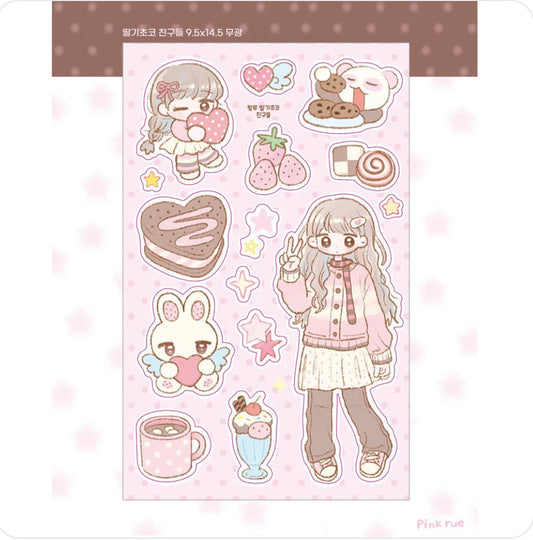 Pinkrue Strawberry Chocolate Sticker