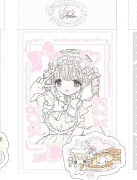 Milky Heart Sweet Atelier Card & Sticker Set
