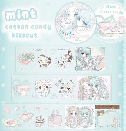 [Muavitz] Mint Cotton Candy Kiss Cut Tape