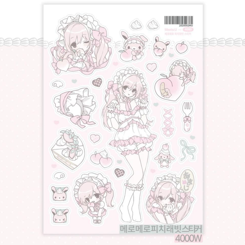 [MeetsU] Peach Bunny Sticker