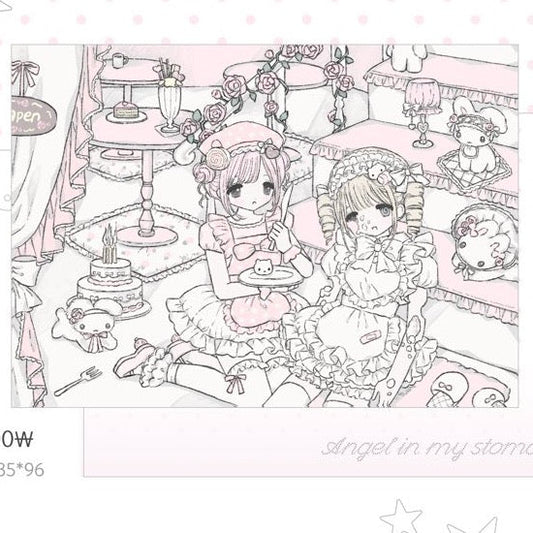 Milky Heart Angel In My Stomach Postcard