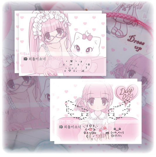 Pumpum Lonely Girl Meta Silver Square Sticker Pack