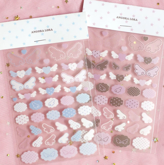 Angora Lora Angel Wing Clear Sticker