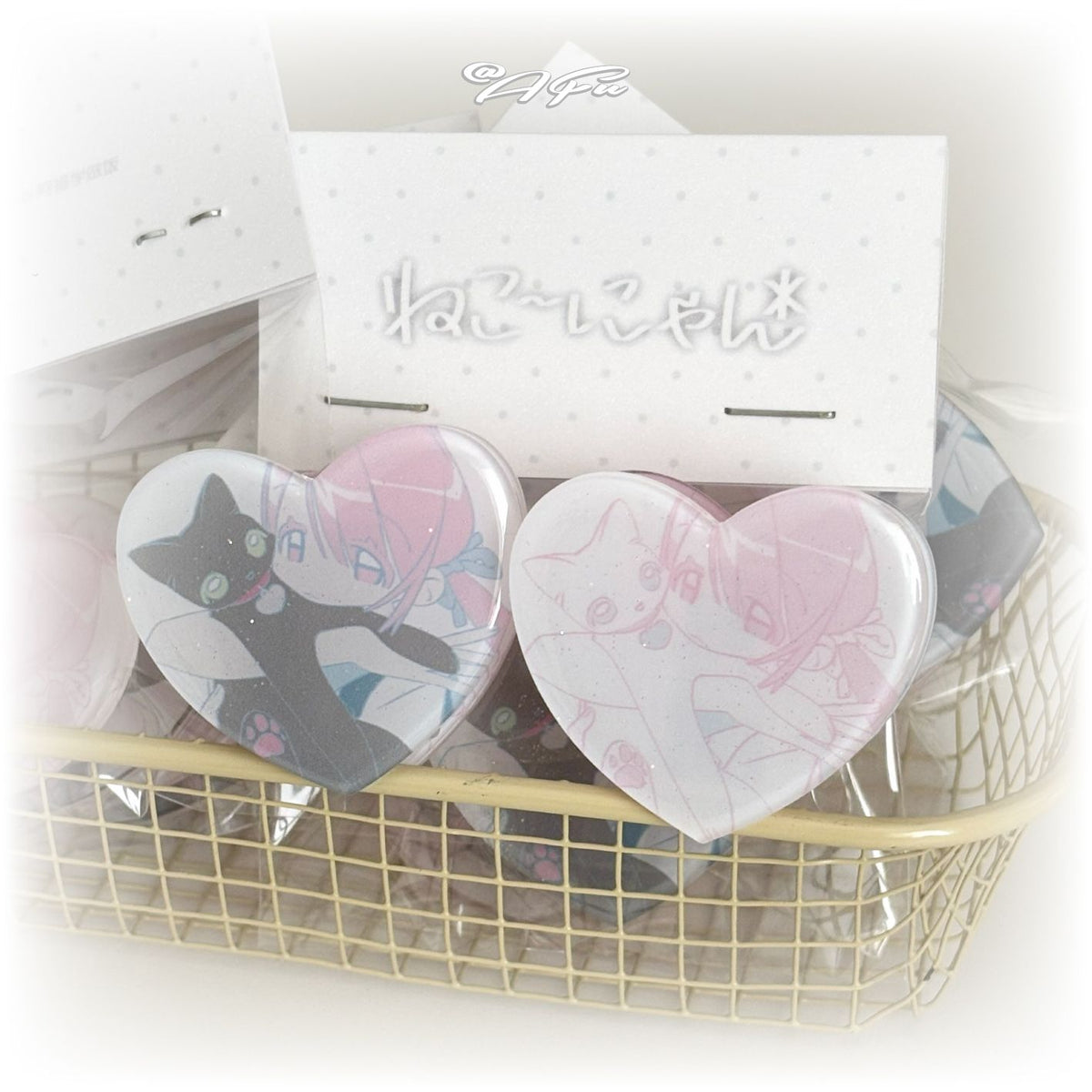 [Afu] Kitten & Me Heart Shaped Clip