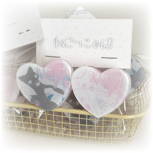 [Afu] Kitten & Me Heart Shaped Clip