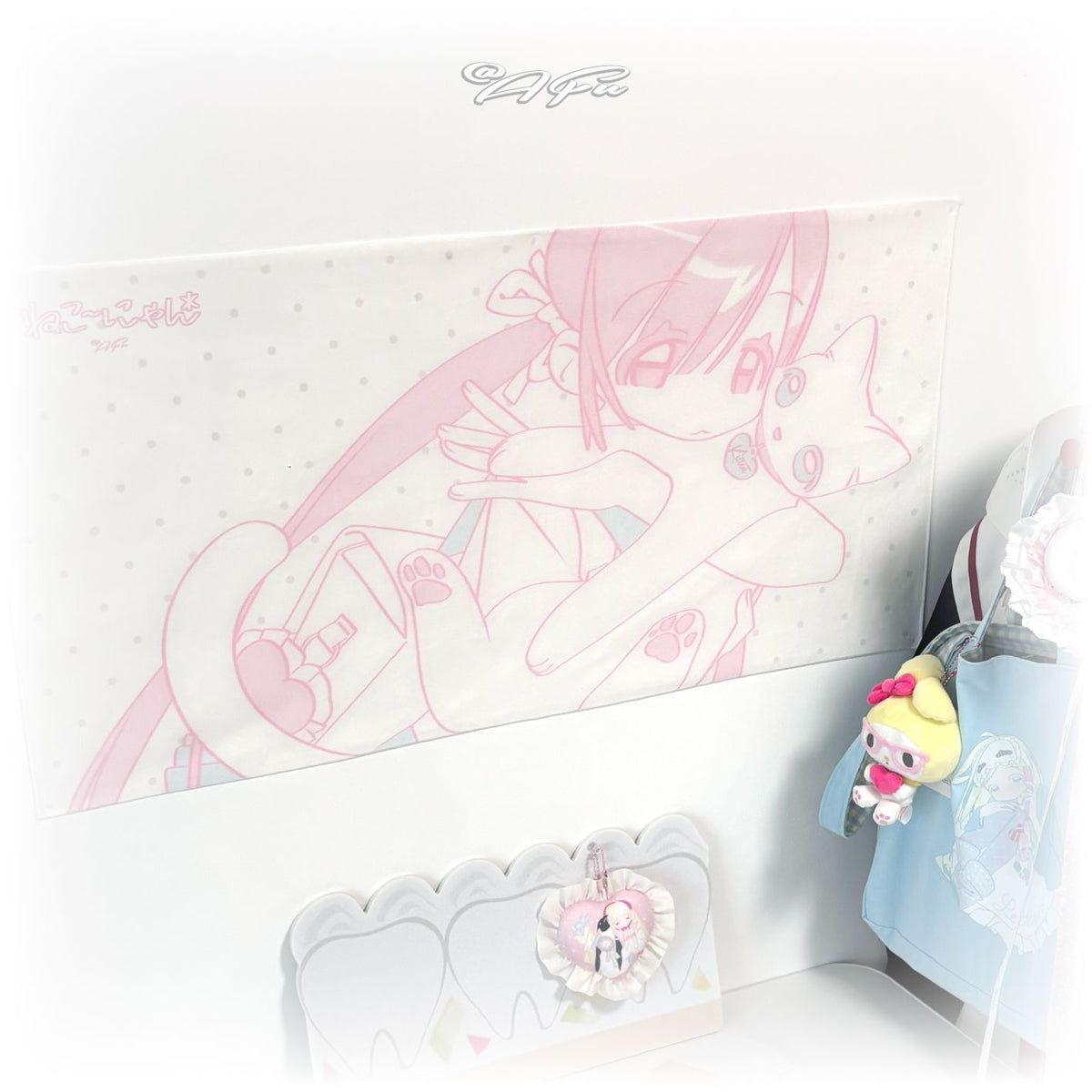 [Afu] Kitten & Me Fabric Poster 40*80cm