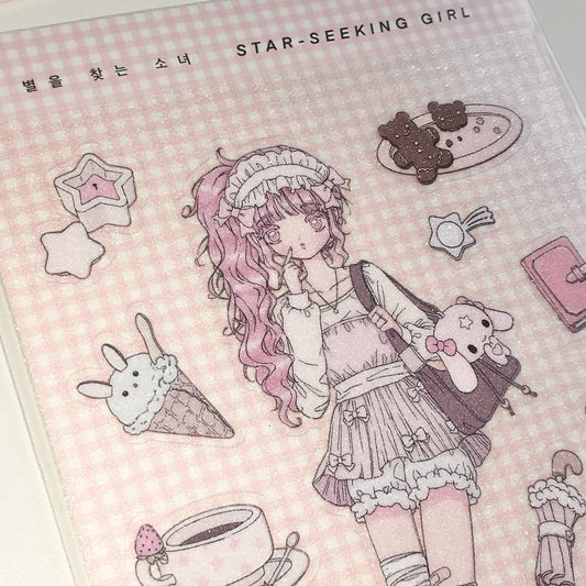 Rosemelly Star Seeking Girl Sticker
