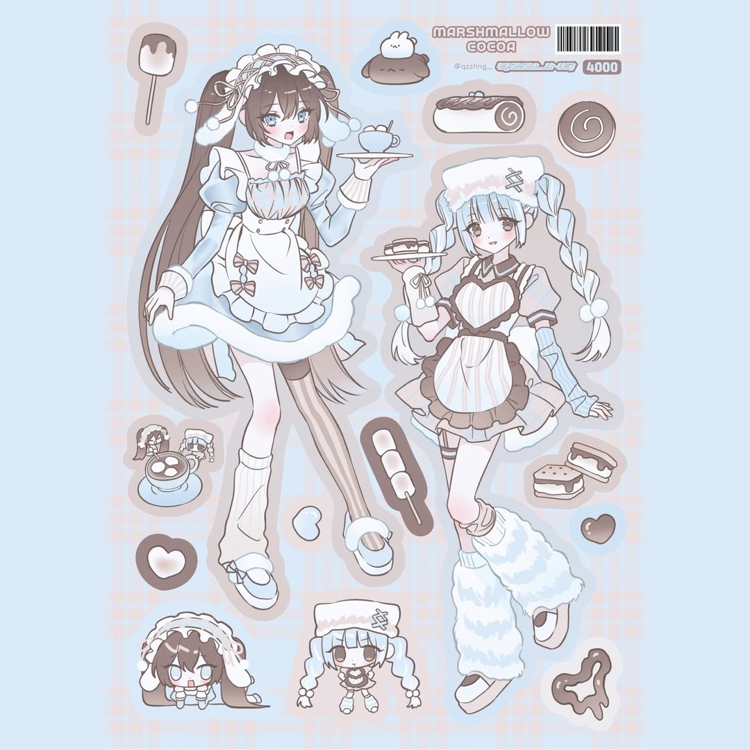 Qzzling Marshmallow Cocoa Sticker